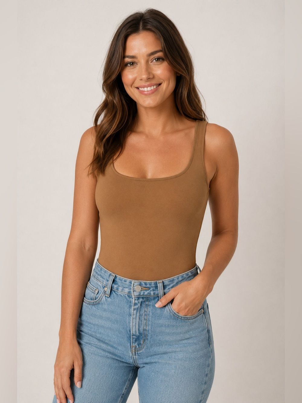 Banana Republic Sleeveless Bodysuit NWT XL Carmel Basic Classic Closet Staple